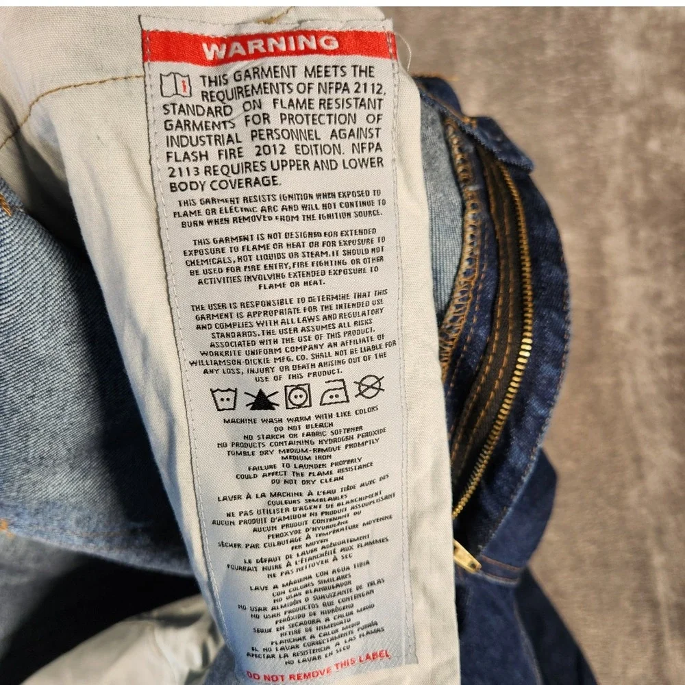 Walls FR Workwear Jeans Mens 38x32 Blue Excellent Flame Resistant Denim Pants